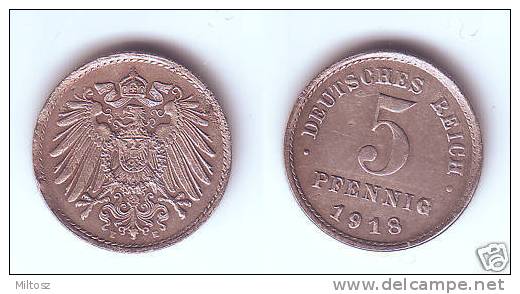 Germany 5 Pfennig 1918 E WWII Issue - 5 Pfennig