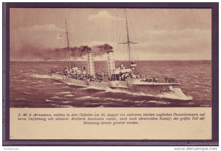 1914 SMS "ARIADNE" -- CACHET "FREDERICH DER GROSSE" - Krieg