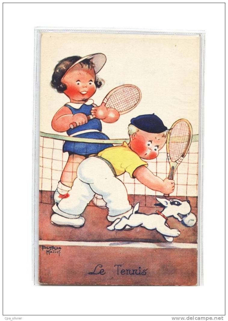 TH Illustrateur, Mallet Béatrice, Enfants, Tennis, Sports, Pub La Samaritaine, Ed Delrico, 193? - Mallet, B.