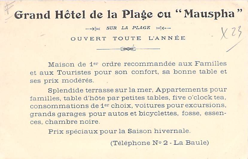 44 - Entre La Baule Et Le Pouliguen - Grand Hôtel De La Plage, Sur La Plage, Augereau & Jourdran Propriétaires - Autres & Non Classés