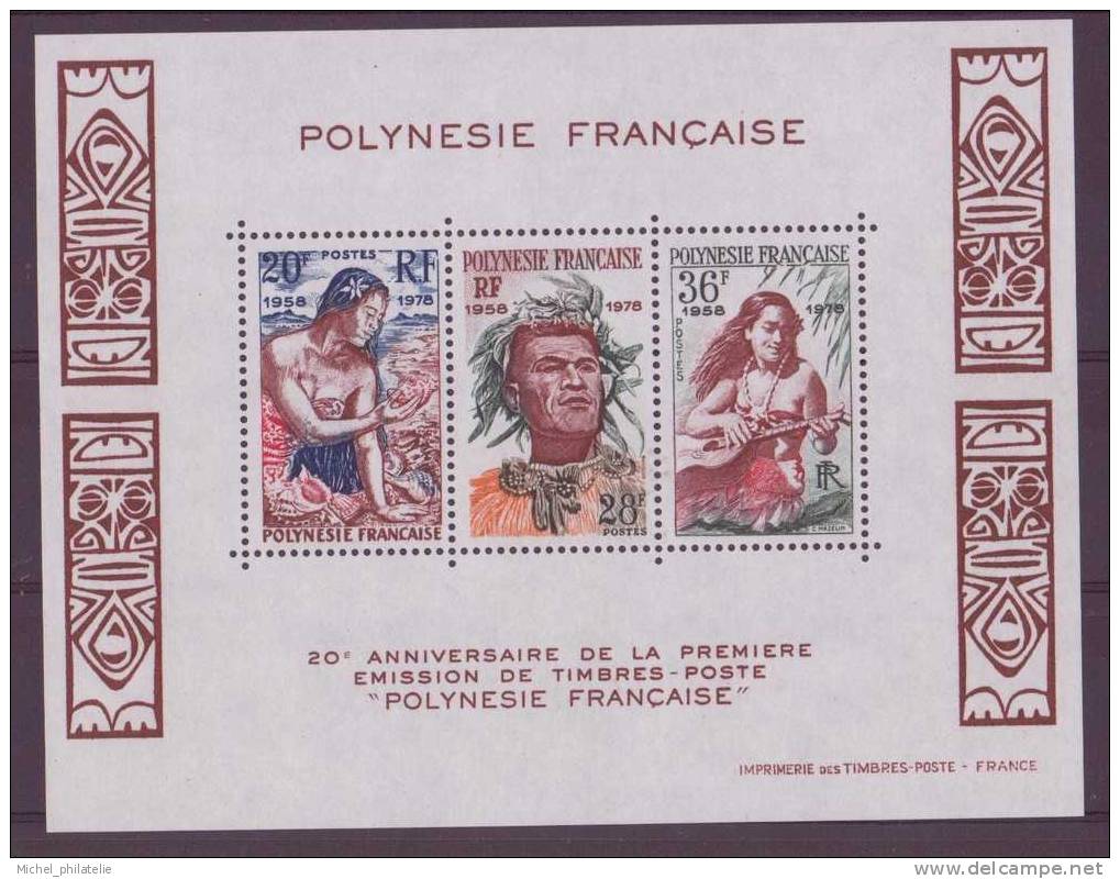 POLYNESIE N° 4 B.F** NEUF SANS CHARNIERE  PREMIERE EMISSION DE TIMBRE POSTE - Blocs-feuillets