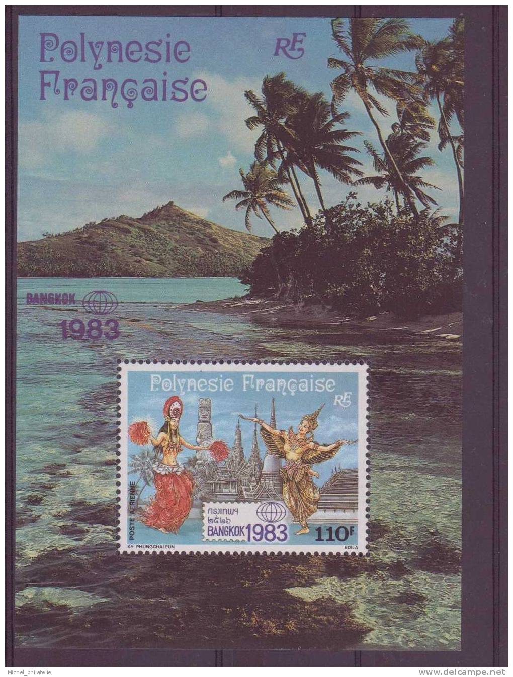 POLYNESIE N° 8 B.F** NEUF SANS CHARNIERE  BANGKOK 1983 - Blocs-feuillets