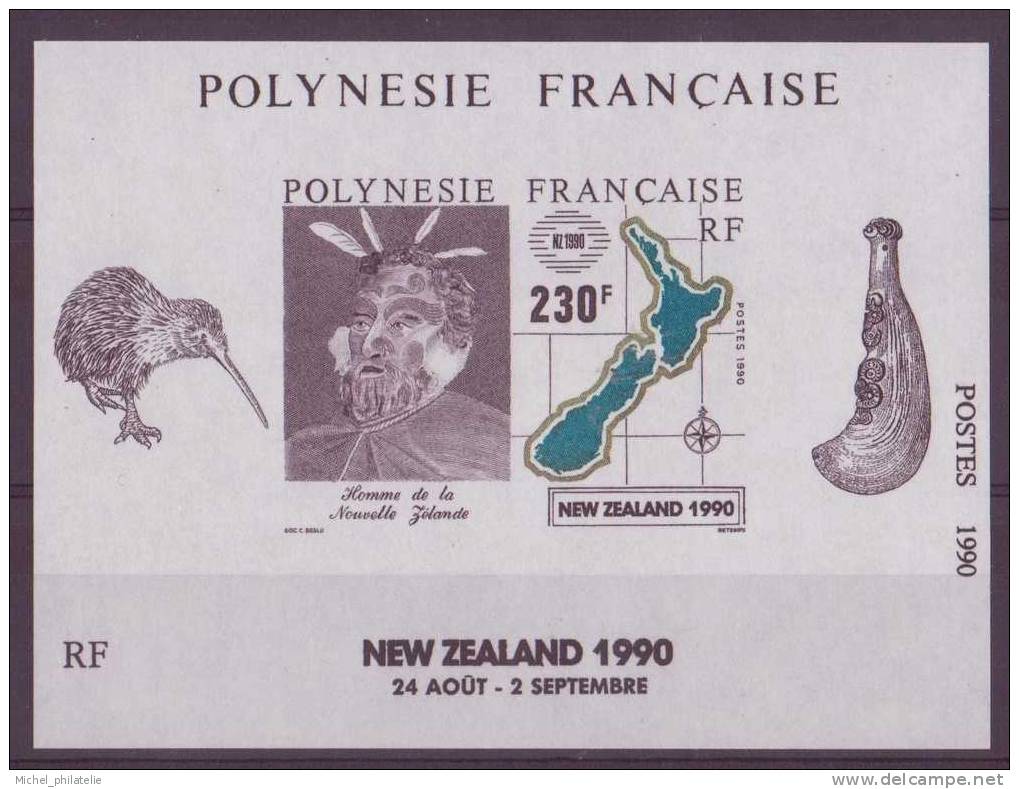 POLYNESIE N° 17  B.F** NEUF SANS CHARNIERE NOUVELLE-ZELANDE 1990 - Blocs-feuillets
