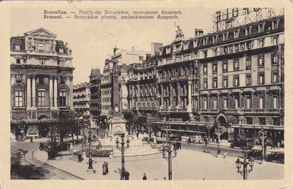 Bruxelles - Place De Brouckère - Monument Anspach - Non Datée - Années 1940 Ou 50 - Ramsa Brux - Pas Circulé - Animée - Monuments, édifices