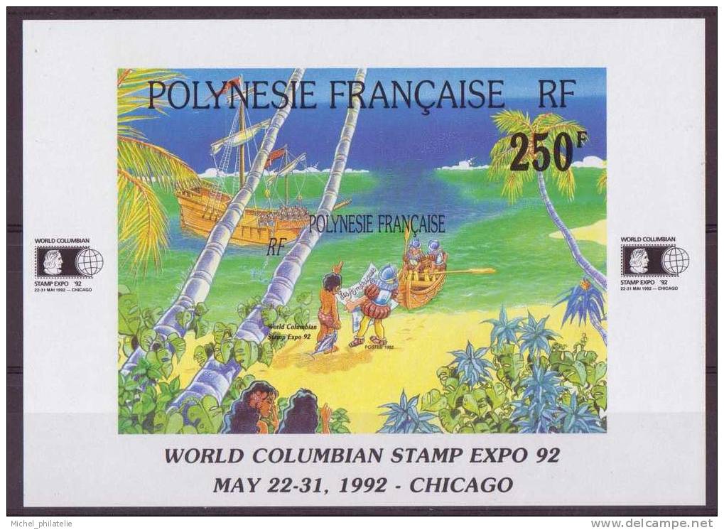 POLYNESIE N° 20  B.F** NEUF SANS CHARNIERE WORLD COLOMBIAN STAMP EXPO 92 - Hojas Y Bloques