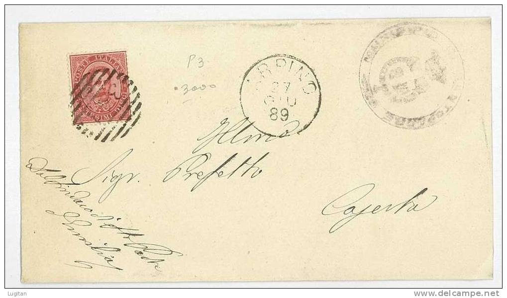 Italia Regno Storia Postale - Postal History - Annulli Numerali - Number Cancelled # 341 Arpino - Marcofilía