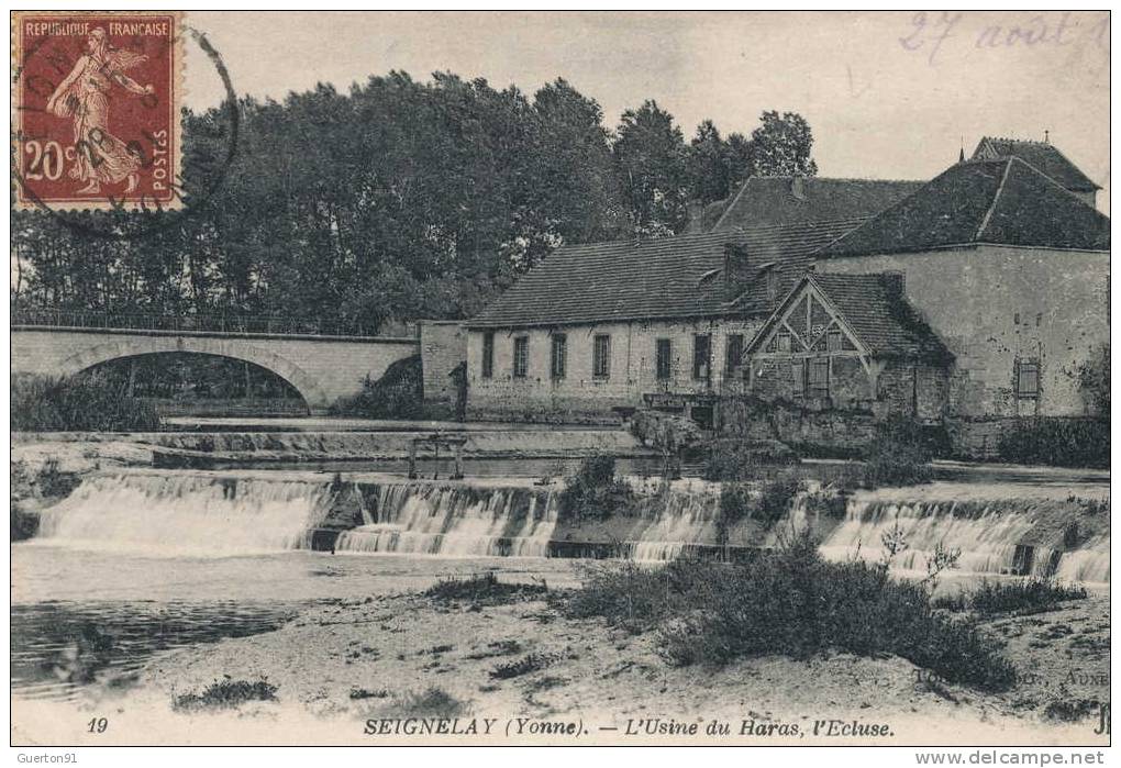 CPA ( 89 )  SEIGNELAY   L'usine Du Haras,  L'écluse - Seignelay