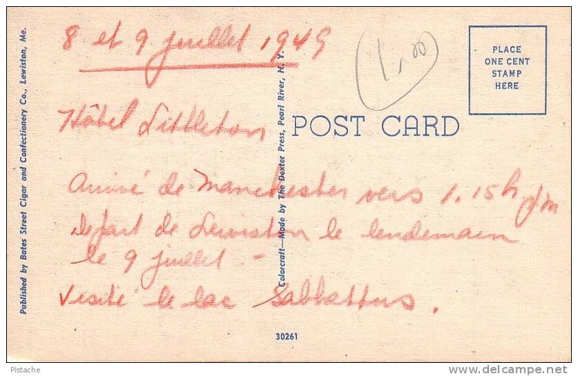 Greetings From Lewiston Maine - Circulée 1949 - État TB - Voir Les 2 Scans - Lewiston