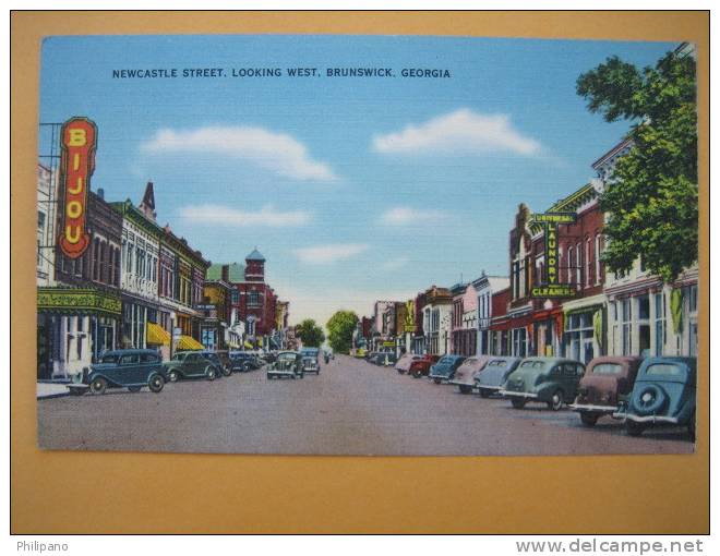 Brunswick Ga- Newcastle Street   Bijou  Theatre    1939 Cancel  Linen - Sonstige & Ohne Zuordnung