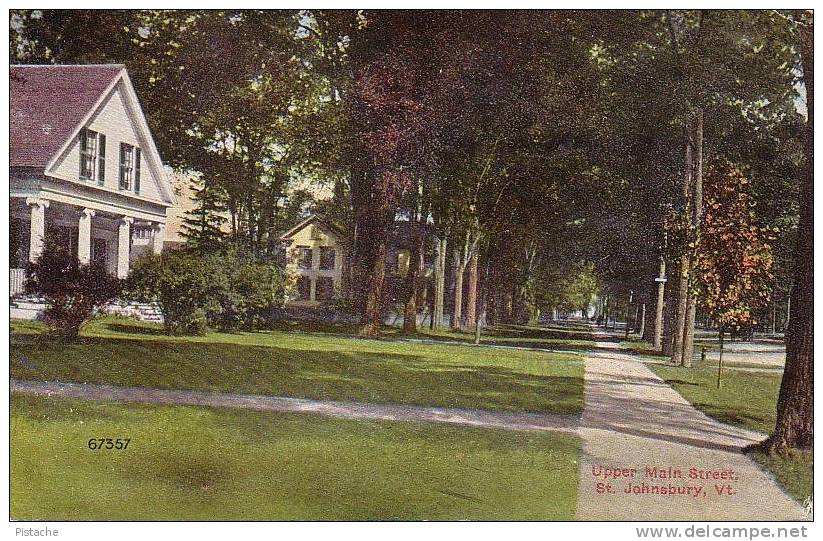 Original - Written In 1913 - Vermont St. Johnsbury - Upper Main Street -  2 Scans - Autres & Non Classés