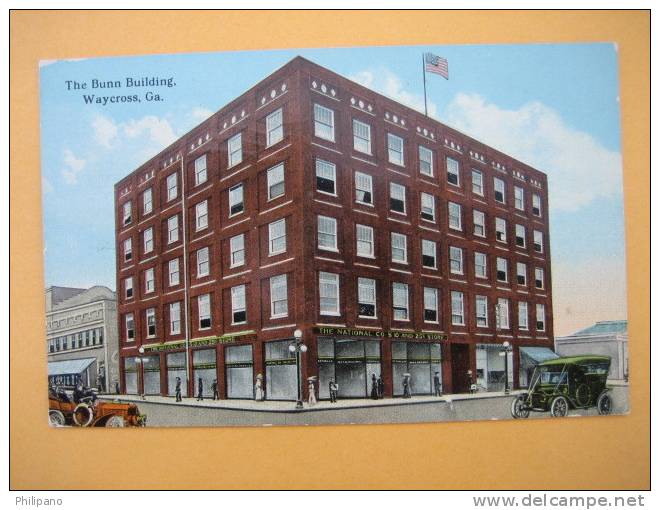 Waycross Ga--  The Bunn Building   1921 Cancel  Lite Crease - Other & Unclassified