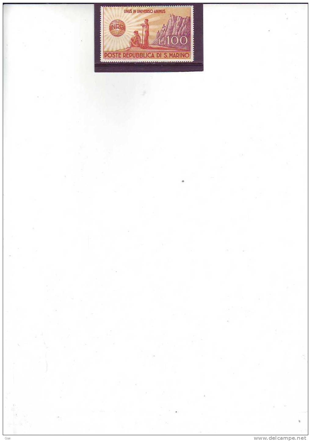 S. MARINO 1946 - Sassone 296** UNRRA - Unused Stamps
