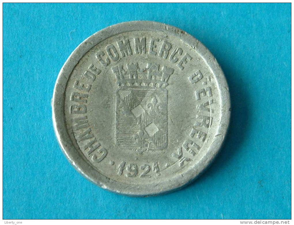 Chambre De Commerce D'EVREUX 1921 - 10 Cent  ( Geblutst ! / For Grade, Please See Photo ) !! - Noodgeld