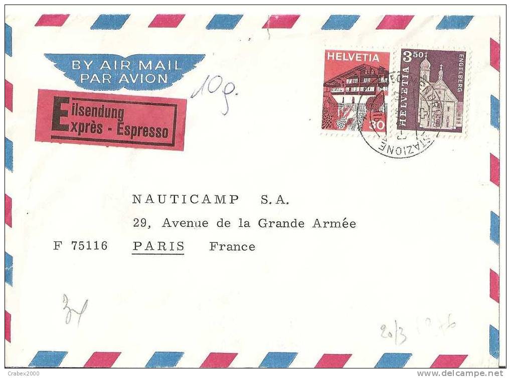 N° Y&t 798+937  Lettre   BERGAME        Vers    FRANCE   Le   20 MARS1976 - Lettres & Documents