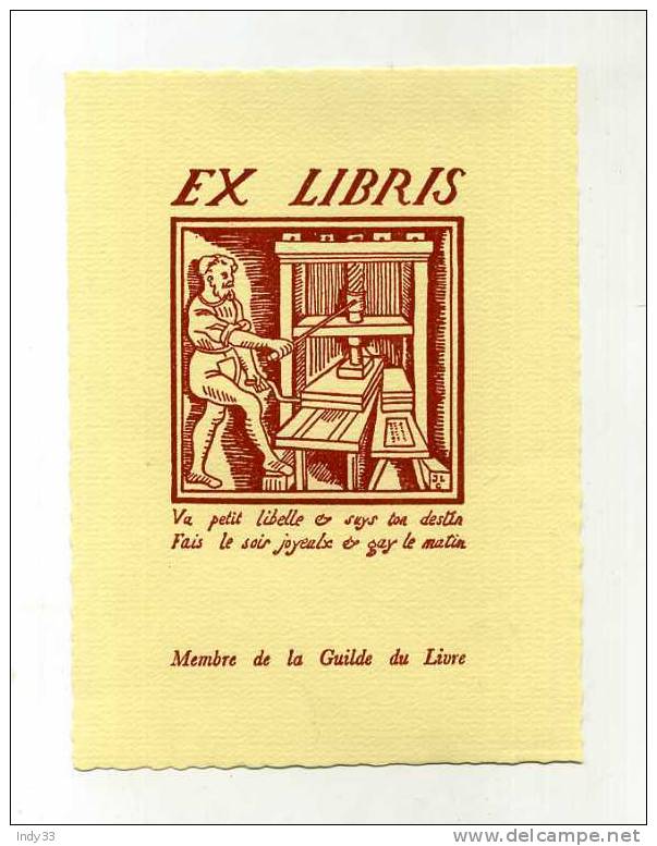 -  EX LIBRIS  MEMBRE DE LA GUILDE DU LIVRE - Ex-libris