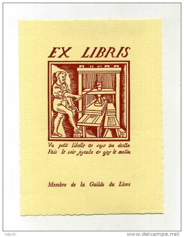 -  EX LIBRIS  MEMBRE DE LA GUILDE DU LIVRE - Exlibris