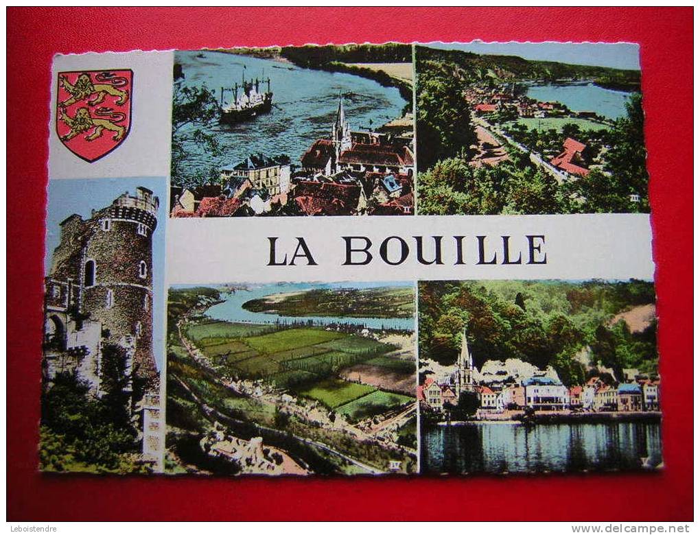 CPSM -76-SEINE MARITIME-LA BOUILLE-LE CHATEAU DE ROBERT LE DIABLE-VUE SUR LA SEINE-VUE GENERALE-VUE SUR LA BOUCLE DE L - La Bouille