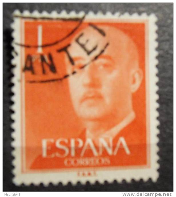 SPAIN 1954-56 Nr 825 Gen. Franco 1 P - Usati