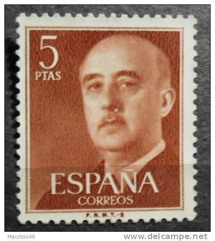 SPAIN 1954-56 Nr 832 Gen. Franco 5 P - Used Stamps