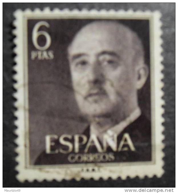 SPAIN 1954-56 Nr 833 Gen. Franco 6 P - Used Stamps