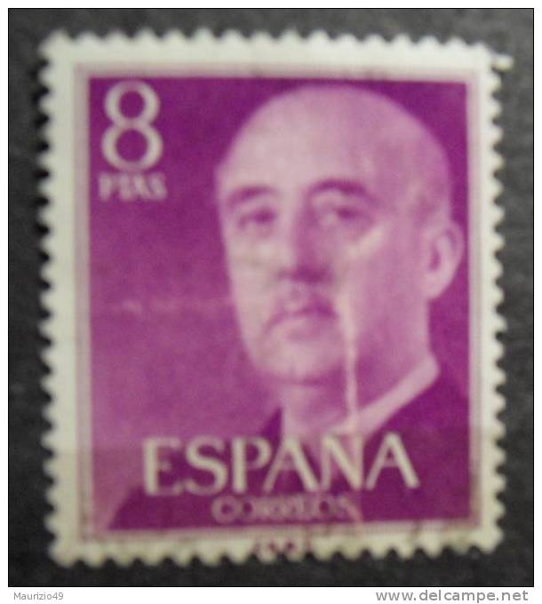 SPAIN 1954-56 Nr 834 Gen. Franco 8 P - Gebruikt