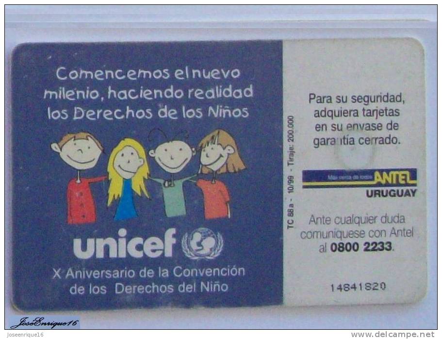 TC 88a UNICEF - LOS NIÑOS PRIMERO - Les Enfants D'abord - CHILDREN FIRST - Uruguay