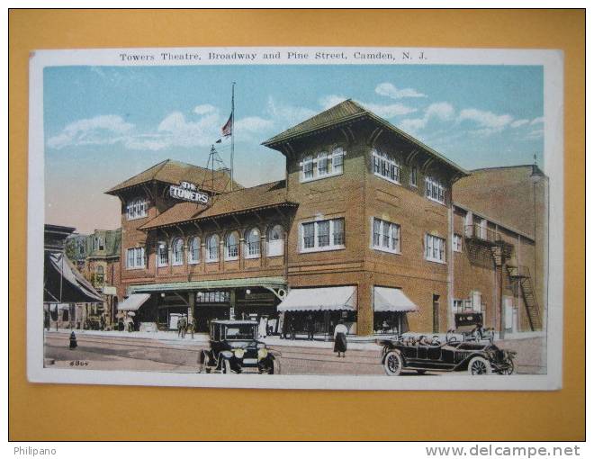 Camden NJ    Towers Theatre    Broadway & Pine Street  Vintage WB - Camden