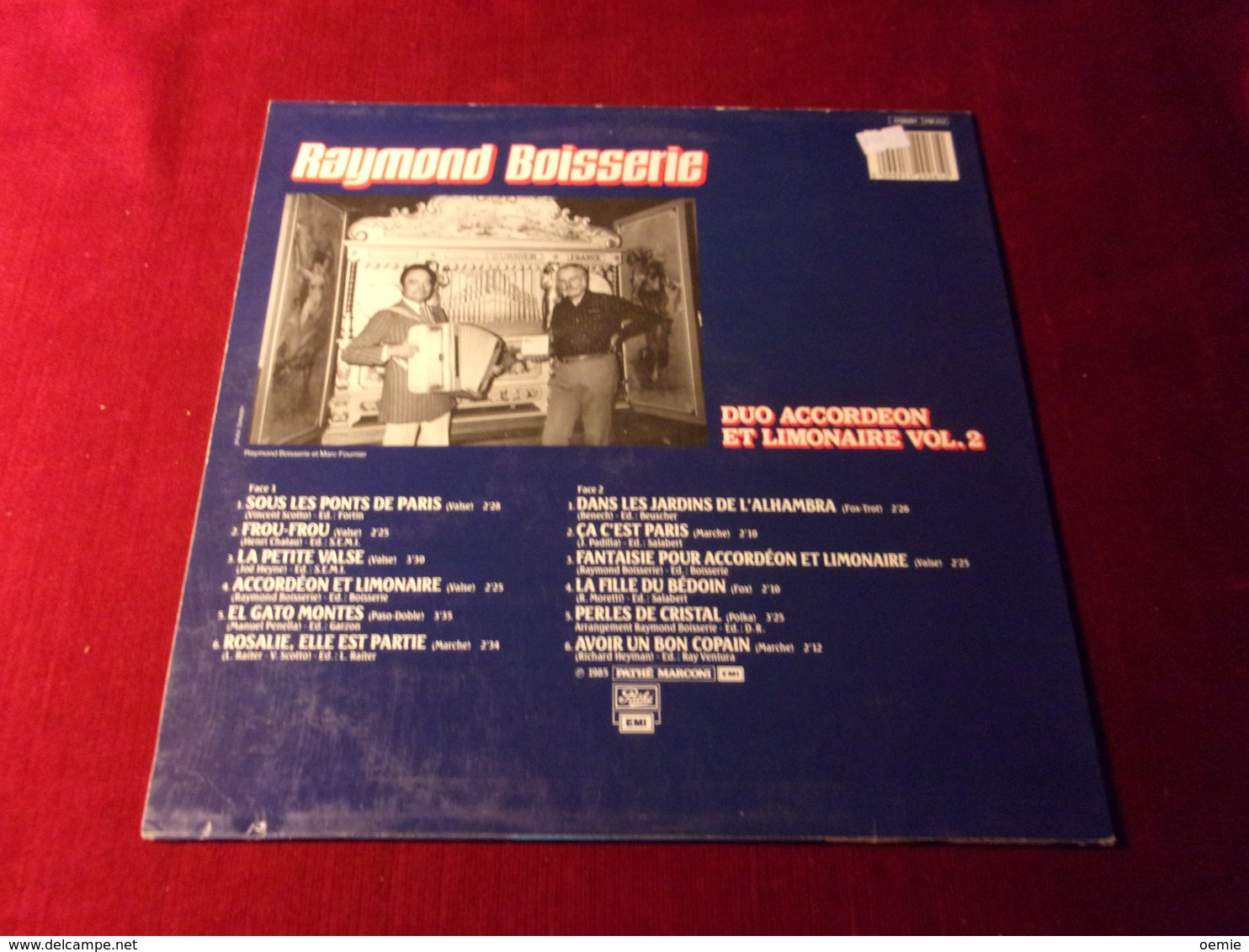 RAYMOND  BOISSERIE  °°  DUO ACCORDEON ET LIMONAIRE  VOL 2 - Musicals