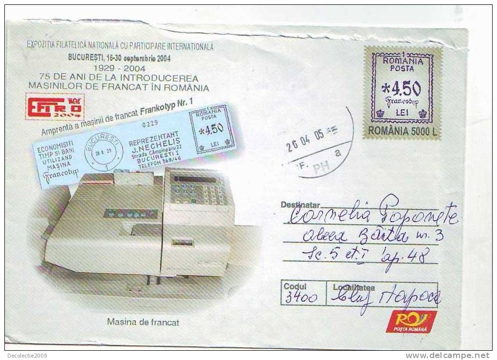 Zd4888 Romania Entier Postaux 75 Years Of Franching Machines In Romania Used Cover Good Shape - Informatique