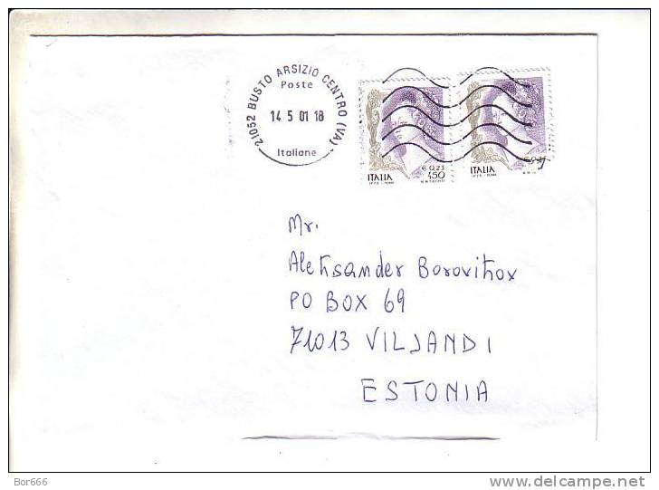 GOOD ITALY Postal Cover To ESTONIA 2001 - Good Stamped: Womans - 2001-10: Used