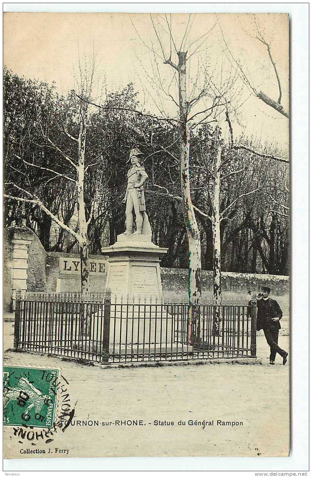 07 - TOURNON Sur RHONE - STATUE Du GENERAL RAMPON -  Scan Recto-verso - Tournon