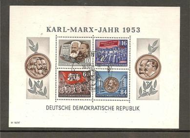 DSP529a/ DDR Blöcke 8 + 9 A/ (Marx) Sonderstempel 16.12.53  O - 1950-1970