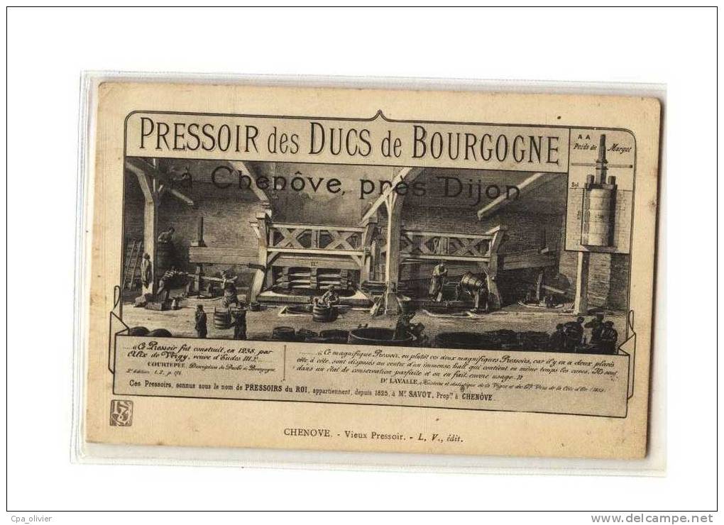 21 CHENOVE Pressoir Des Ducs De Bourgogne, Pressoirs Du Roi, Vin, Vendanges, Ed LV, 191? - Chenove