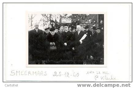 SMEERMAAS-LANAKEN-PASTOOR KLERKX -1STE MIS-25/12/1940 ORIGINELE FOTO, Afm.9 Cm/6 Cm - Lanaken
