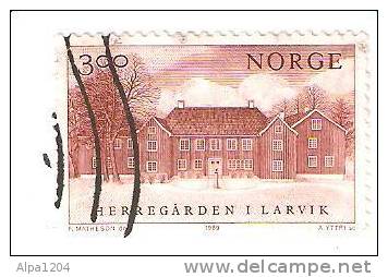 TIMBRE NORVEGE 1989 "Manoir, Larvik" Oblitéré - Usati