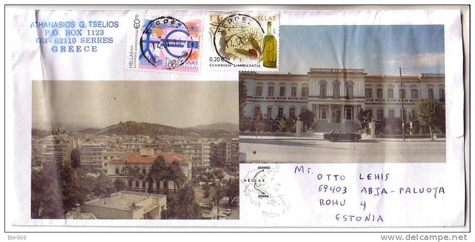 GOOD GREECE Postal Cover To ESTONIA 2010 - Good Stamped: Olive Oil ; Euro - Covers & Documents