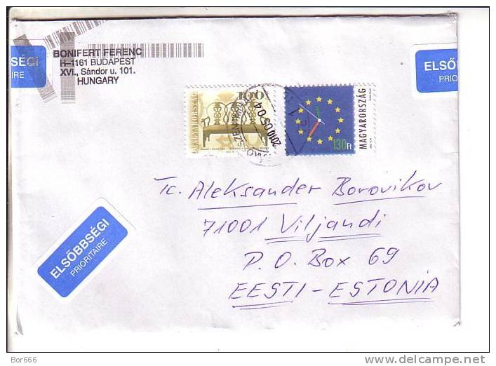 GOOD HUNGARY Postal Cover To ESTONIA 2010 - Good Stamped - Brieven En Documenten