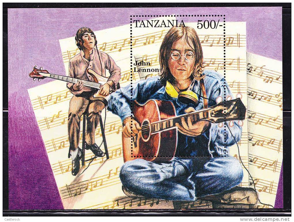 T)TANZANIA ,S/SHEET,"JOHN LENNON/THE BEATLES,MNH. - Chanteurs