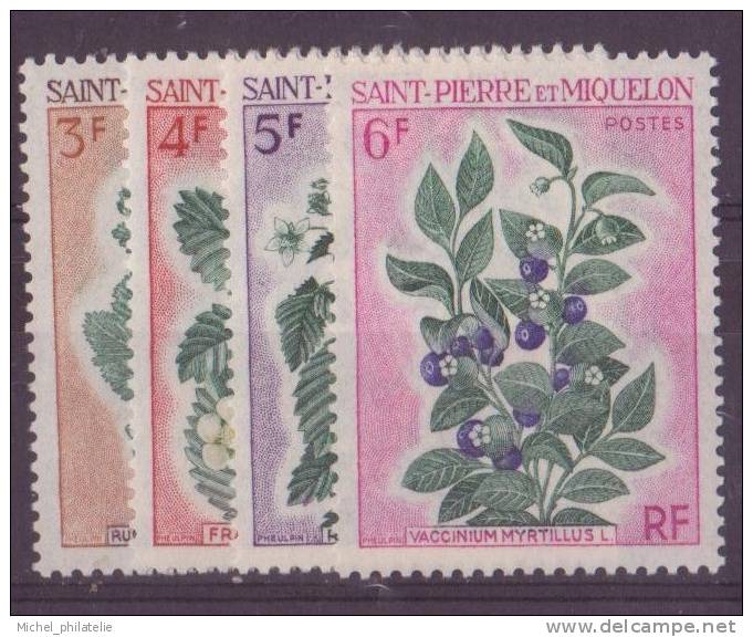 SAINT-PIERRE-ET-MIQUELON N° 401/404**  NEUF SANS CHARNIERE  . FLEURS - Andere & Zonder Classificatie