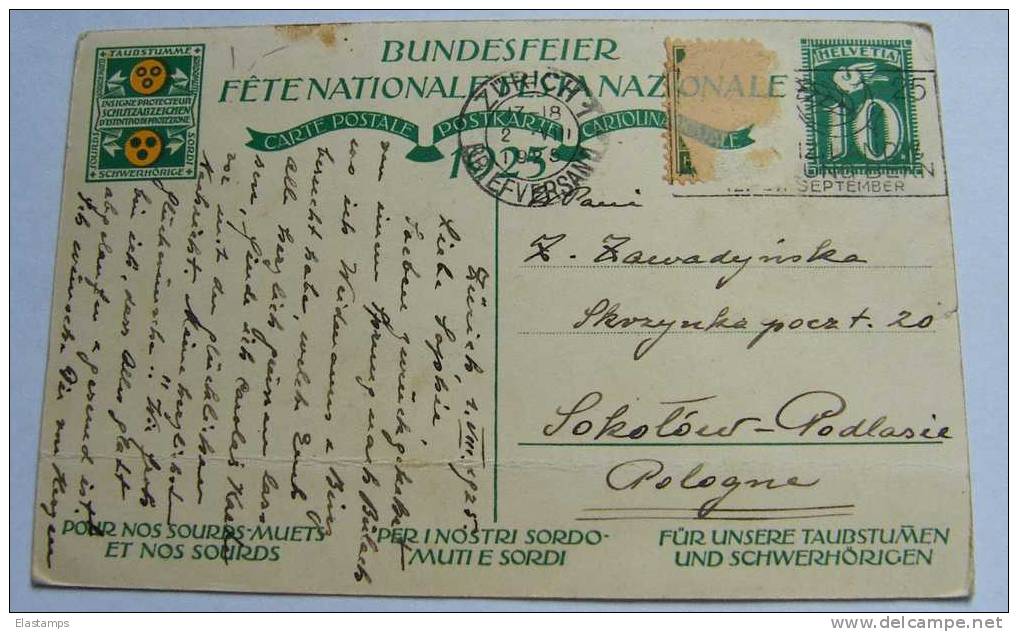 == Schweiz Bundefeier 1925, Kinder, Verlag  Paul Bender Zöllikon , Mängel - Rotes Kreuz