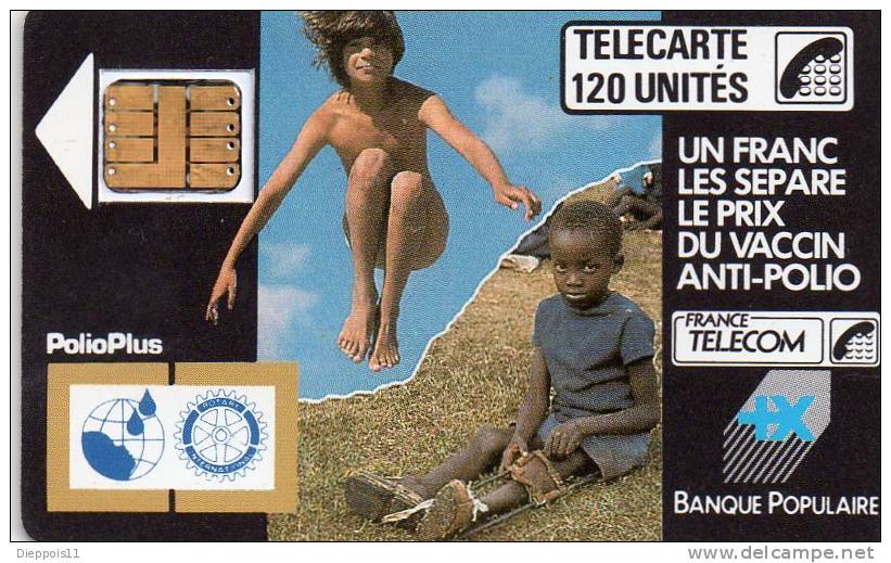 Belle Telecarte France Publique POLIO+120u SC3 F28 Tirage %de15000ex UT Mais Superbe état - 1987