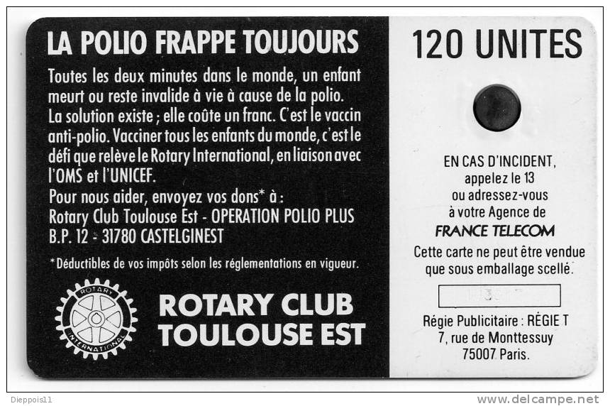 Belle Telecarte France Publique POLIO+120u SC3 F28 Tirage %de15000ex UT Mais Superbe état - 1987