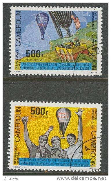 Cameroon 1979 Aviation Ballons Set Of 2 Obliteries/used - Zeppelines