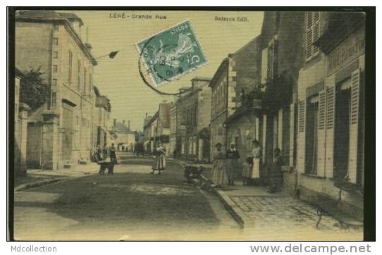 18 LERE / La Grande Rue / BELLE CARTE COULEUR TOILEE - Lere