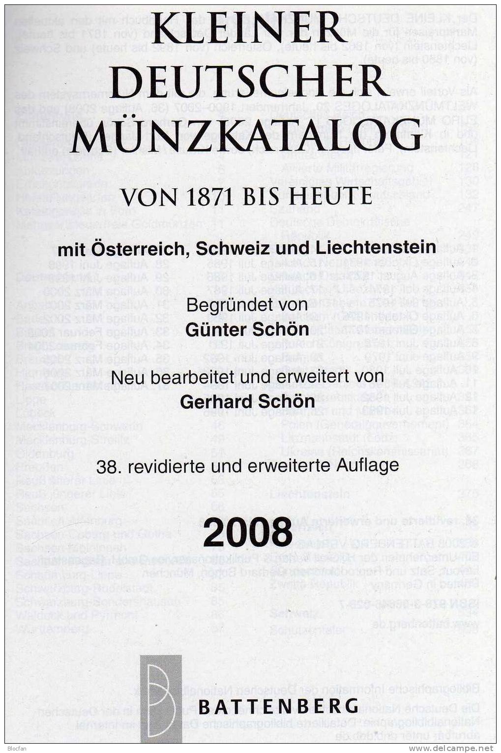 Deutschland Kleiner Münz Katalog 2008 Antiquarisch 15€ Für Numisbriefe+ Numisblätter Numismatica Coins Of Germany - Books & Software