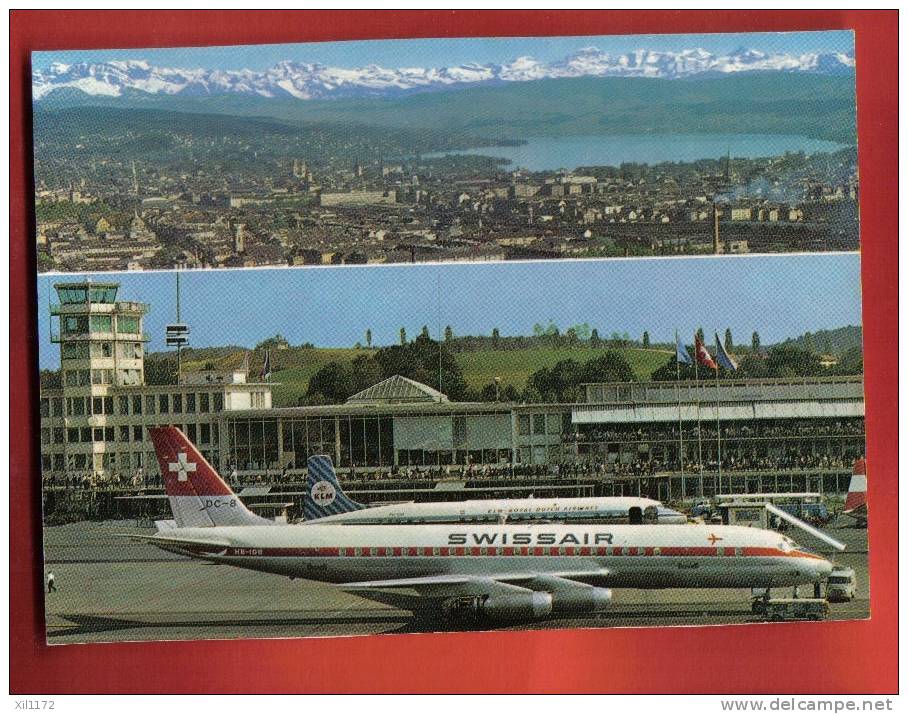 K435 Zürich Mit Alpen. Kloten Airport Flugzeug Swissair.Nicht Gelaufen. Kiener 570a - Kloten