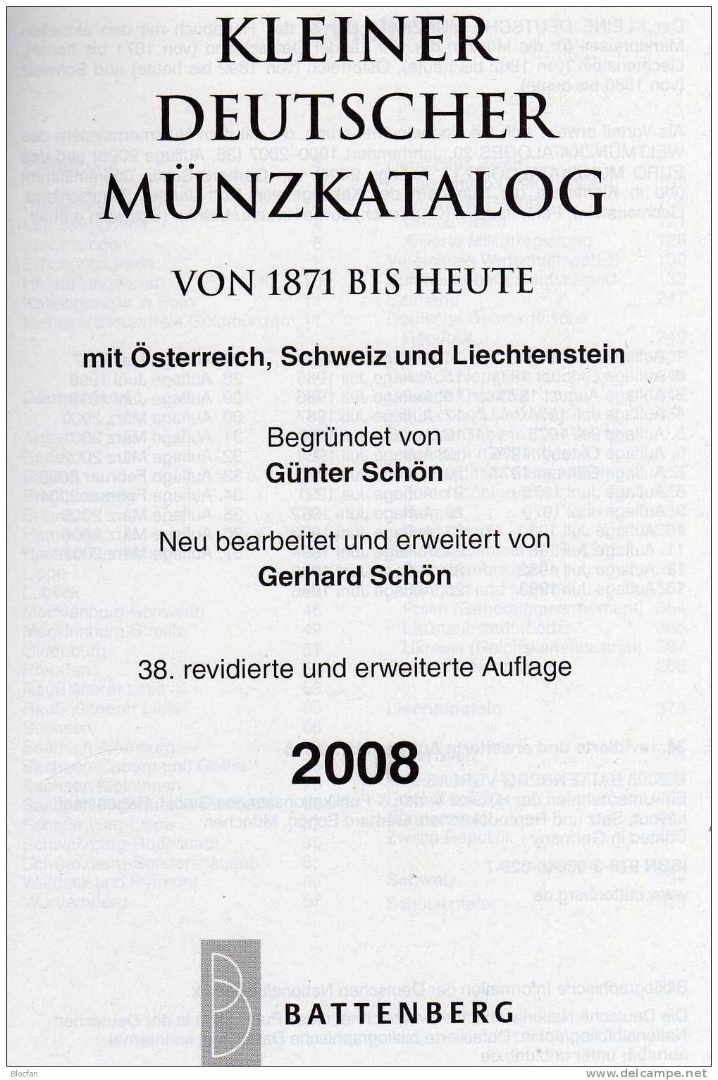 Kleiner Münz Katalog Deutschland 2008 Antiquarisch 15€ Für Numisbriefe+ Numisblätter - Collections