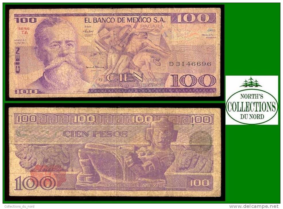 100 Pesos Mexico 1981 Paper Money / Billet Mexique - Messico