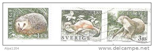 TROIS TIMBRES SUEDE  THEME "ANIMAUX" OBLITERES - Sammlungen