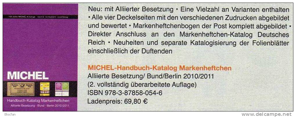 Spezial Michel Katalog Markenheftchen 2011 Neu 70€ Carnets Alliierte Besetzung, Berlin Und Bundesrepublik Deutschland - Other & Unclassified